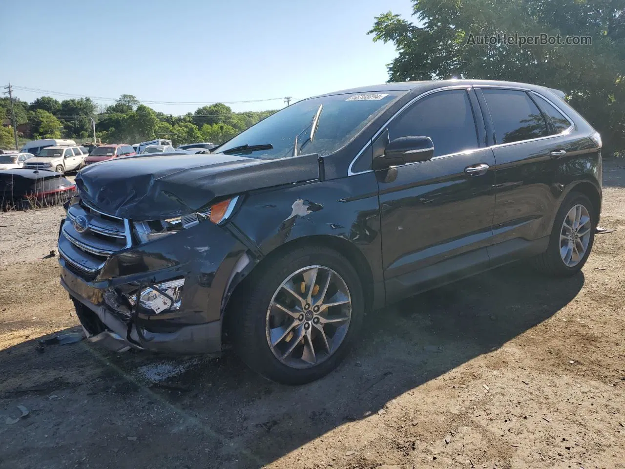 2015 Ford Edge Titanium Черный vin: 2FMTK4K92FBB24672