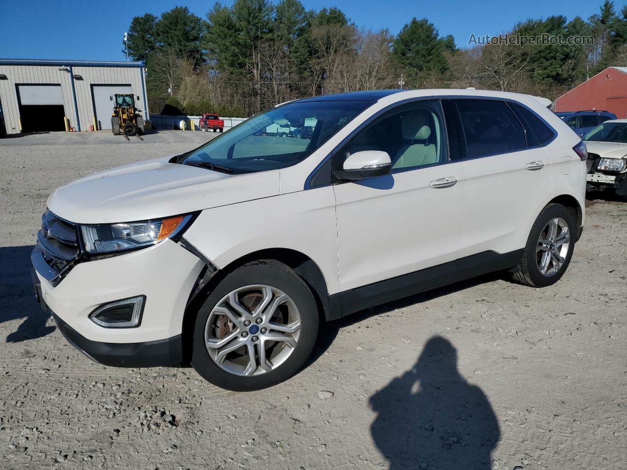 2015 Ford Edge Titanium Белый vin: 2FMTK4K94FBB63120