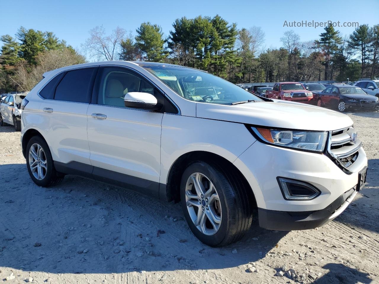 2015 Ford Edge Titanium Белый vin: 2FMTK4K94FBB63120