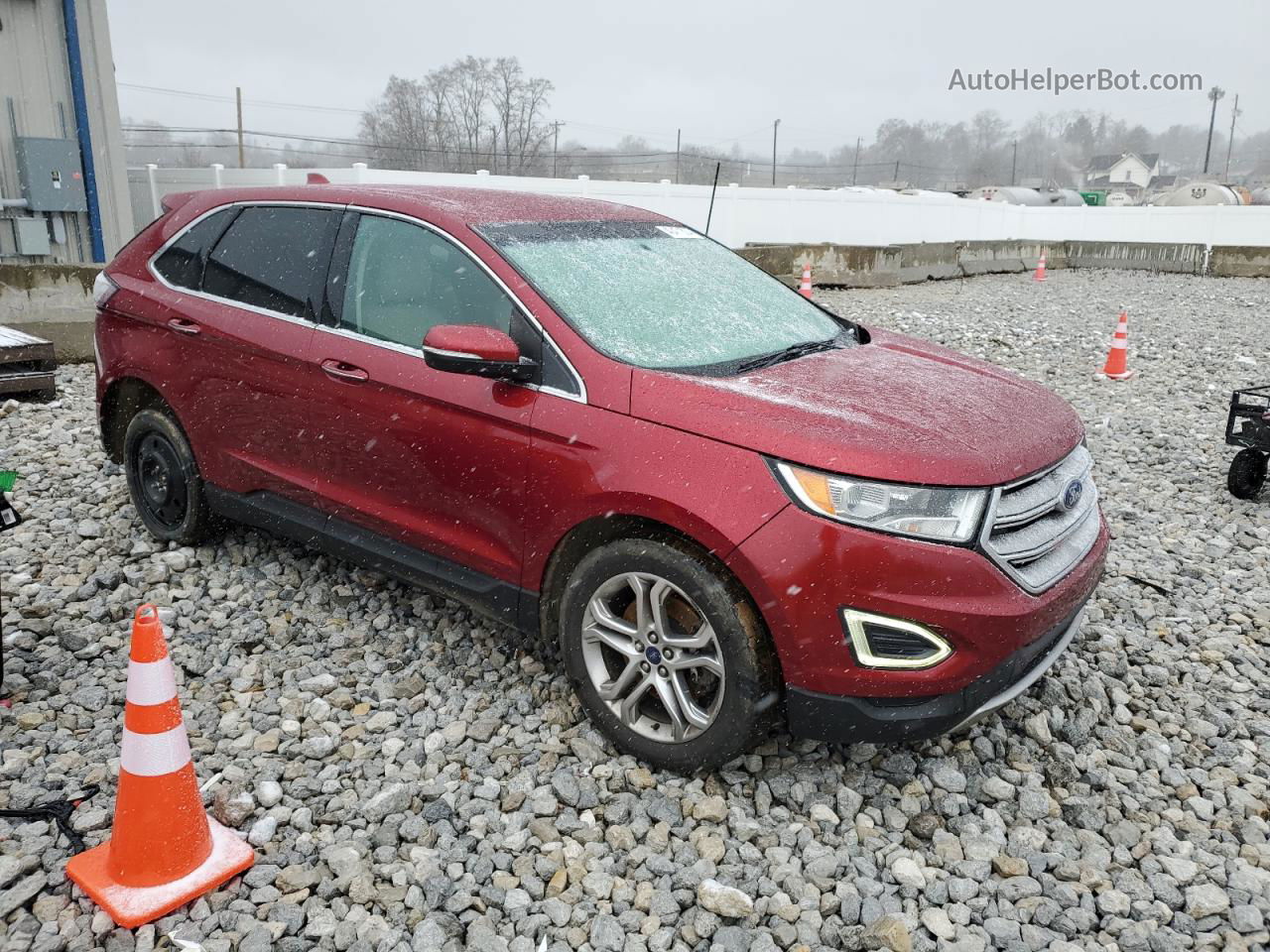 2015 Ford Edge Titanium Burgundy vin: 2FMTK4K95FBB56385