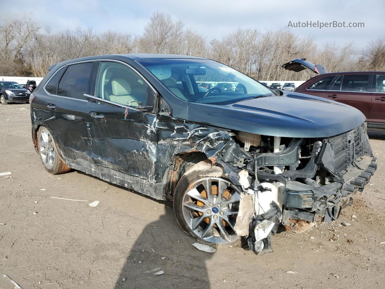 2015 Ford Edge Titanium Зеленый vin: 2FMTK4K97FBB80025