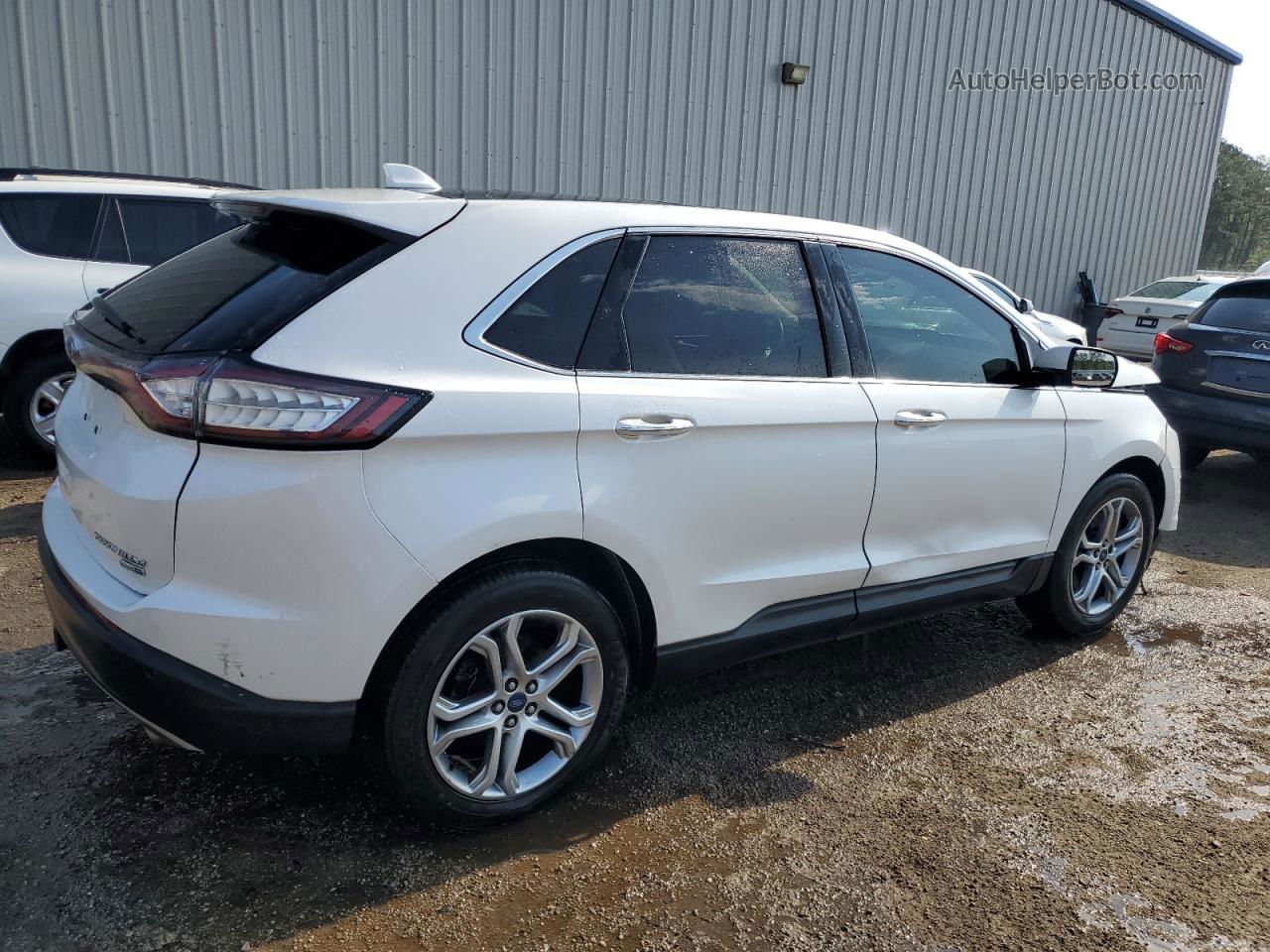 2015 Ford Edge Titanium White vin: 2FMTK4K98FBB30279