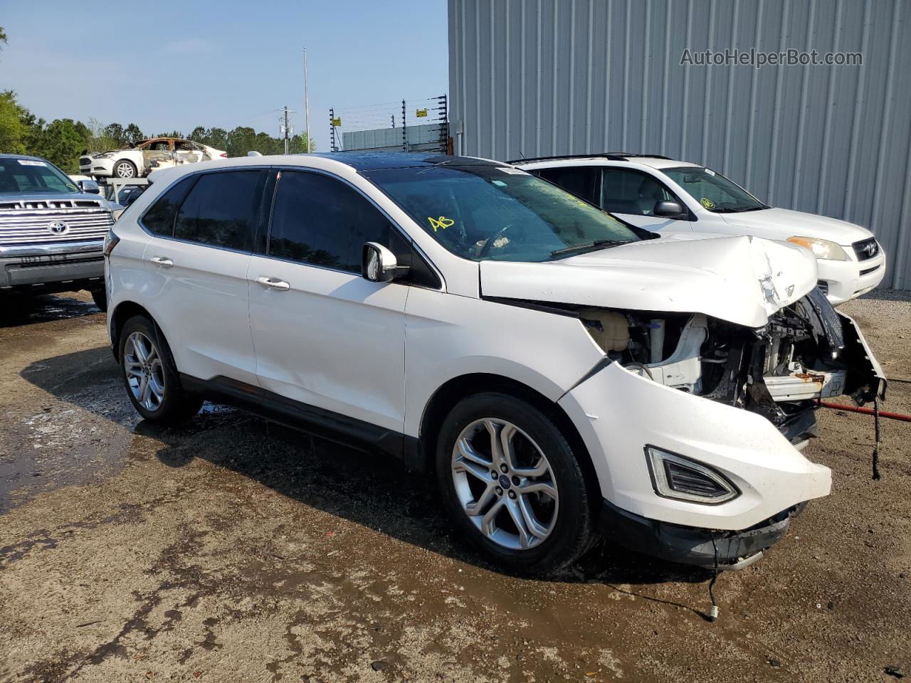 2015 Ford Edge Titanium Белый vin: 2FMTK4K98FBB30279