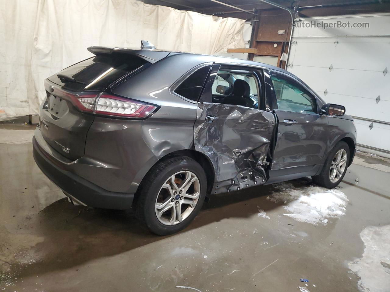 2015 Ford Edge Titanium Серый vin: 2FMTK4K9XFBC41402