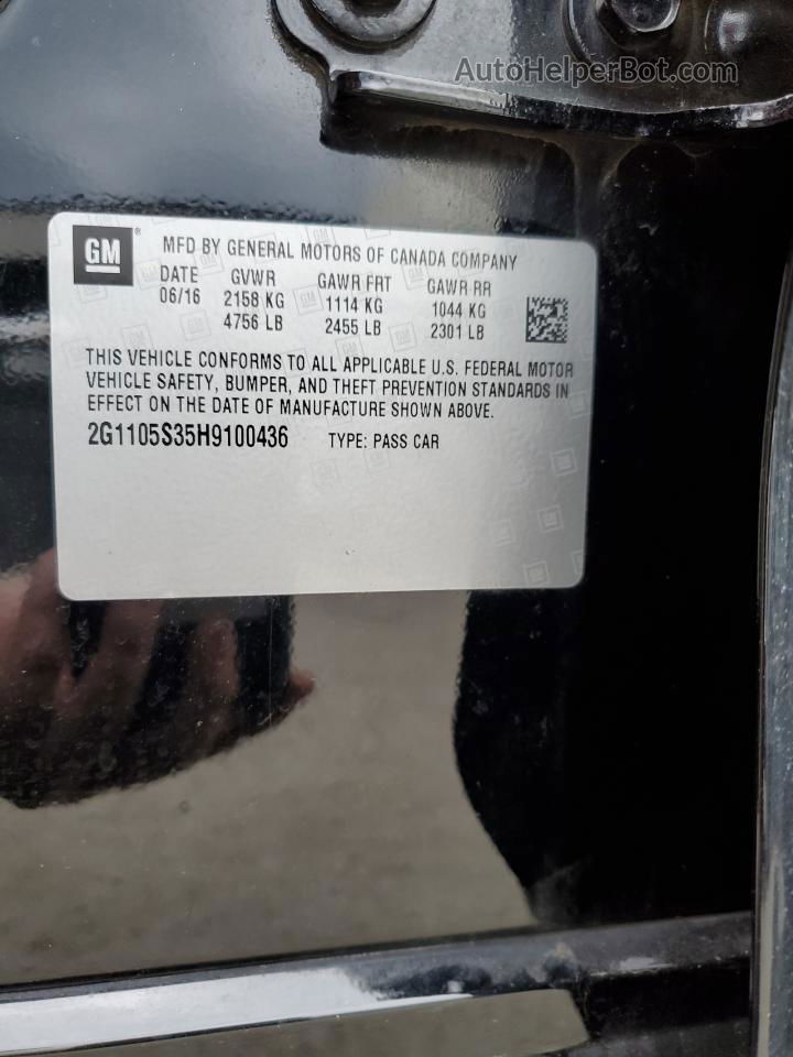 2017 Chevrolet Impala Lt Черный vin: 2G1105S35H9100436