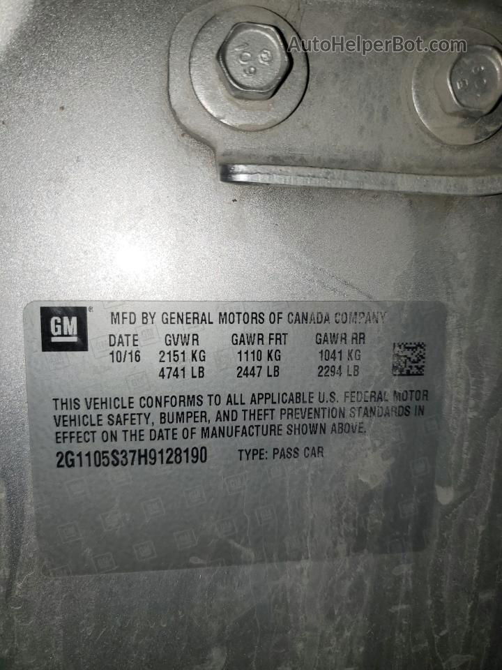 2017 Chevrolet Impala Lt Silver vin: 2G1105S37H9128190