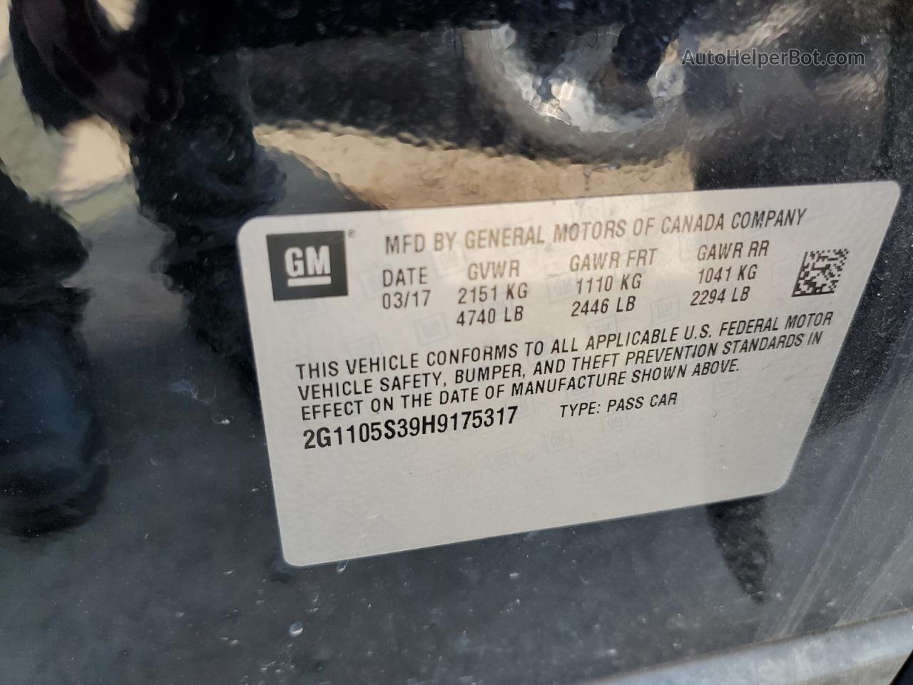2017 Chevrolet Impala Lt Серый vin: 2G1105S39H9175317