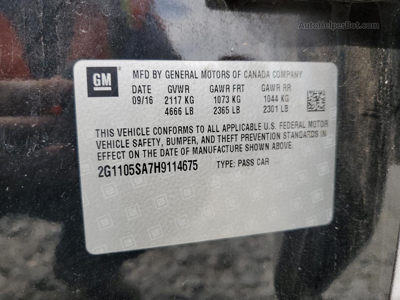 2017 Chevrolet Impala Lt Black vin: 2G1105SA7H9114675