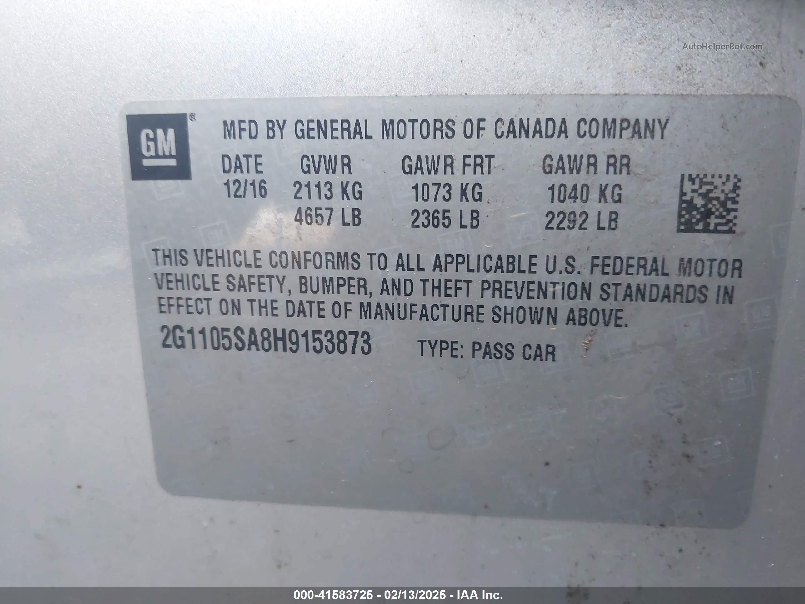2017 Chevrolet Impala 1lt Silver vin: 2G1105SA8H9153873