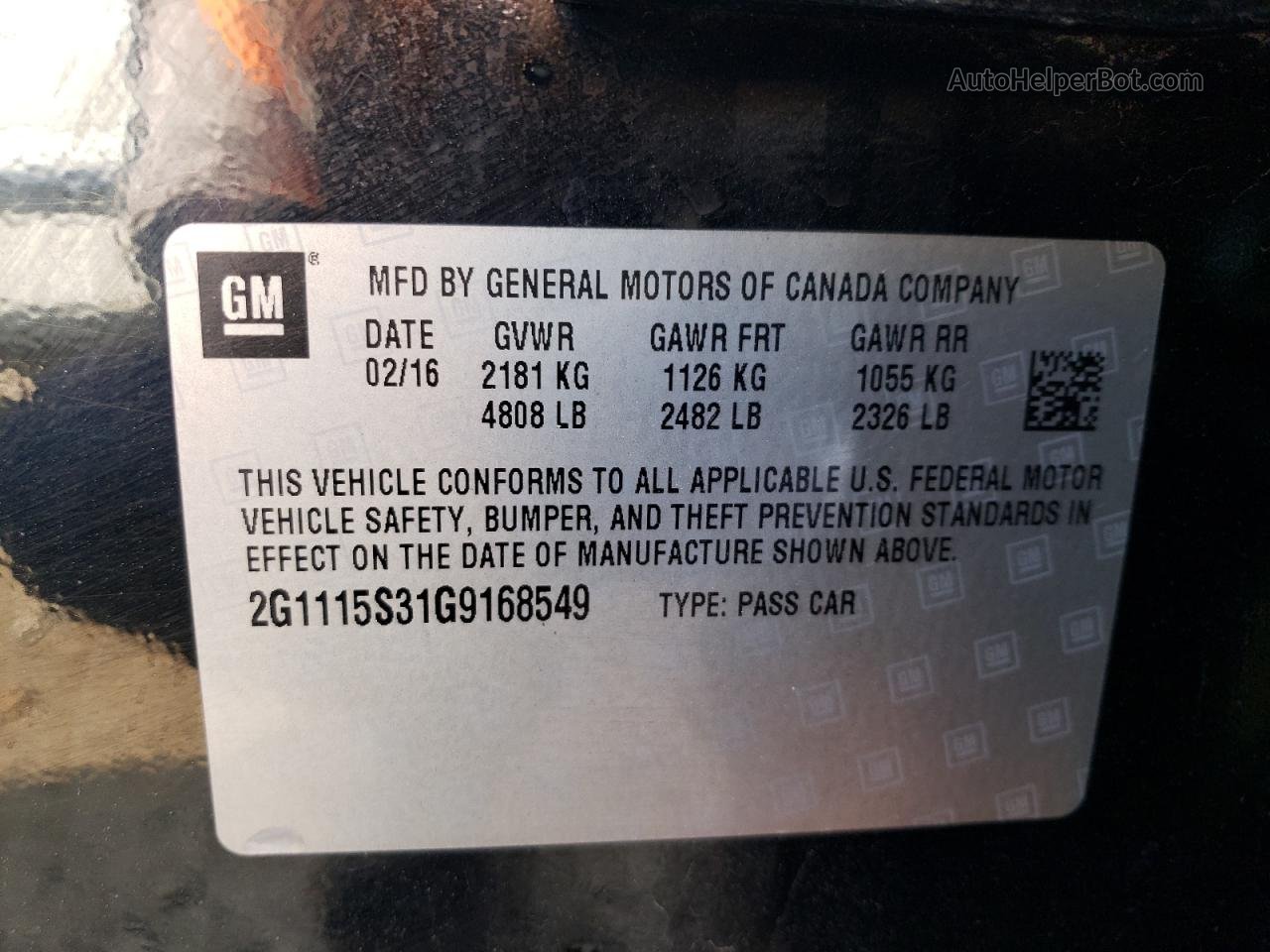 2016 Chevrolet Impala Lt Черный vin: 2G1115S31G9168549