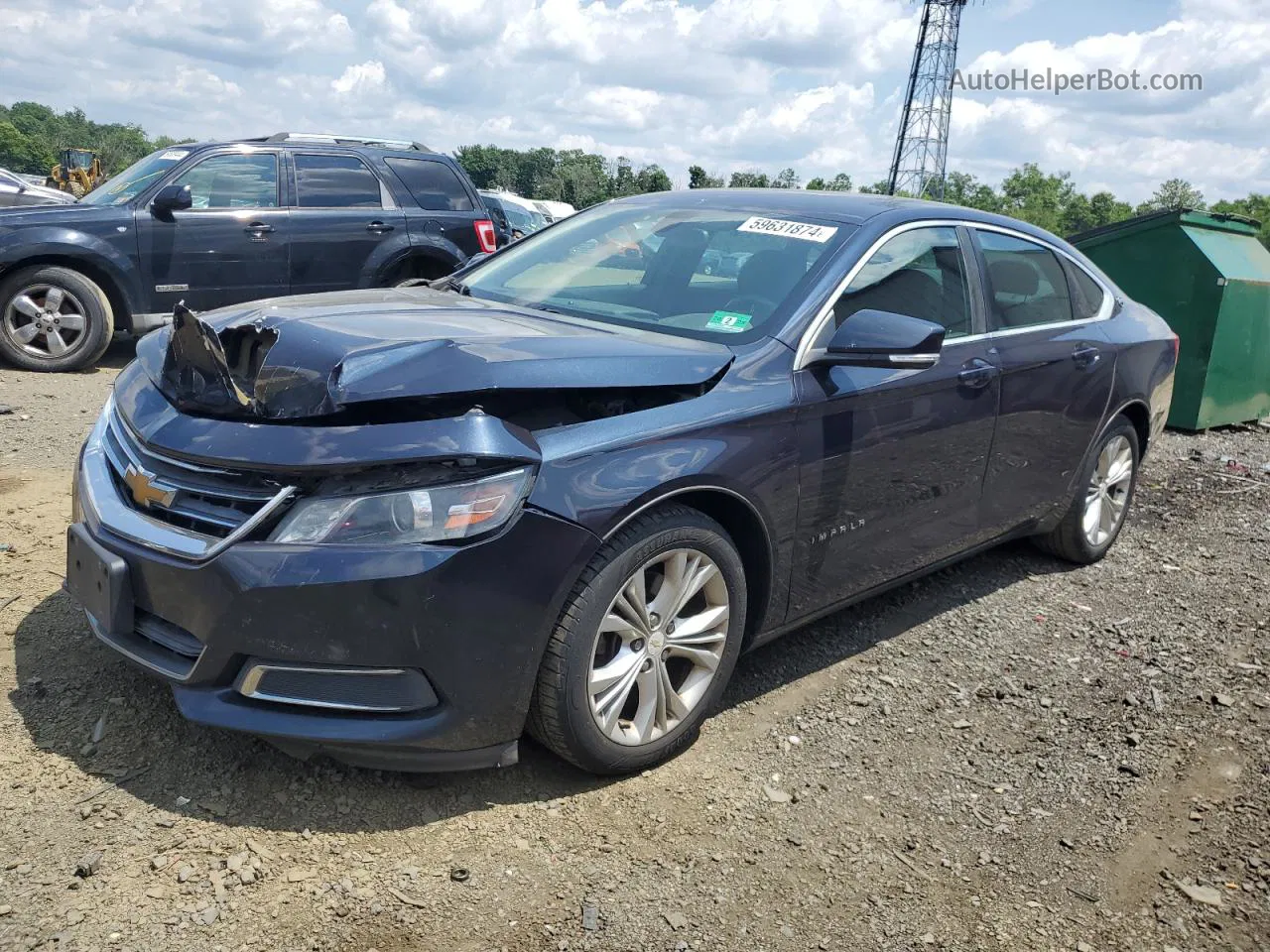 2014 Chevrolet Impala Lt Синий vin: 2G1115SL7E9111883