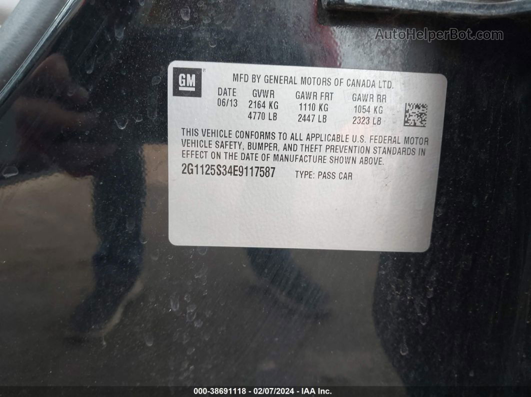 2014 Chevrolet Impala 2lt Black vin: 2G1125S34E9117587