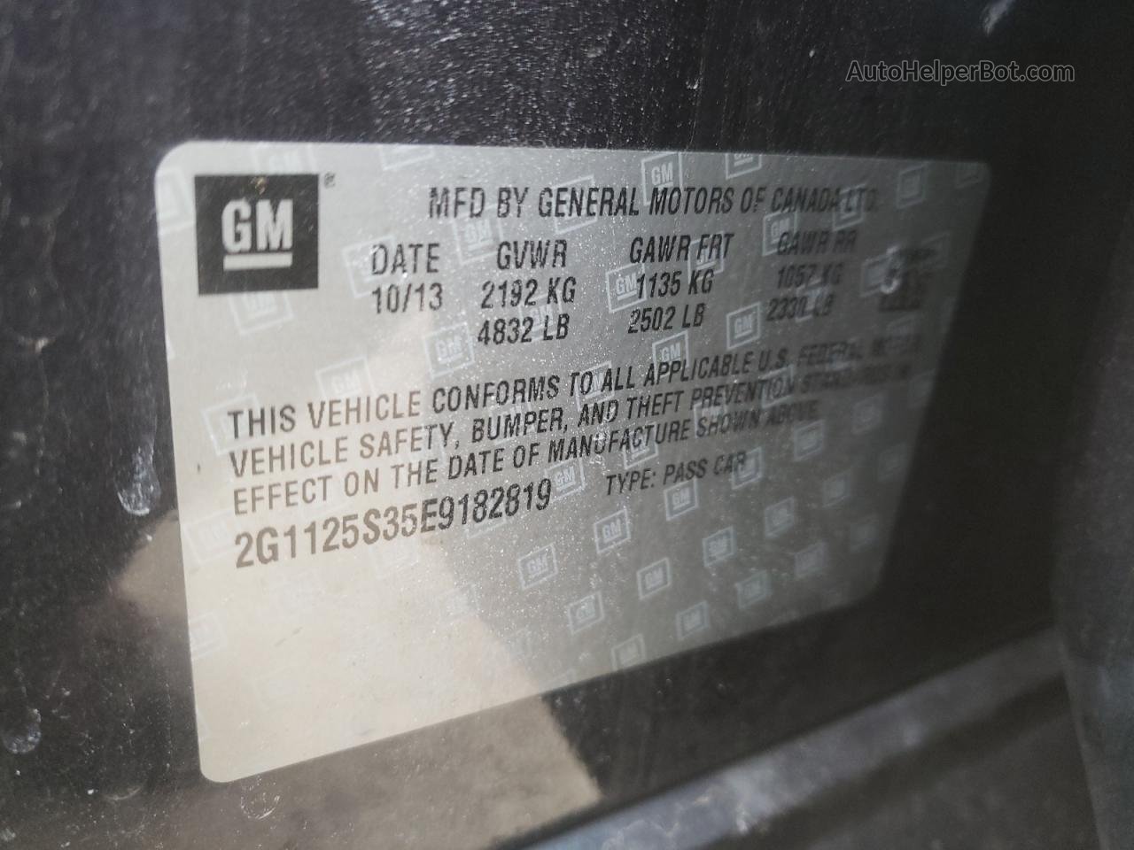 2014 Chevrolet Impala Lt Черный vin: 2G1125S35E9182819