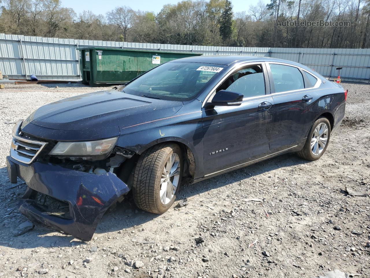 2014 Chevrolet Impala Lt Blue vin: 2G1125S37E9100878