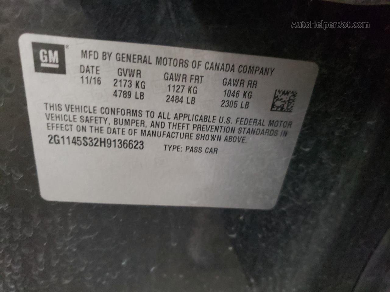 2017 Chevrolet Impala Premier Черный vin: 2G1145S32H9136623