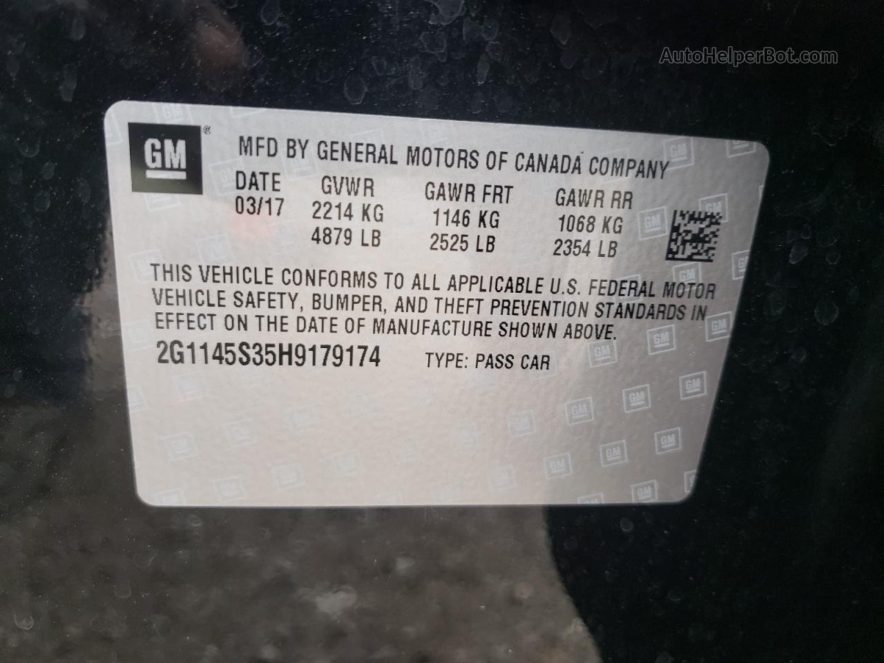2017 Chevrolet Impala Premier Черный vin: 2G1145S35H9179174