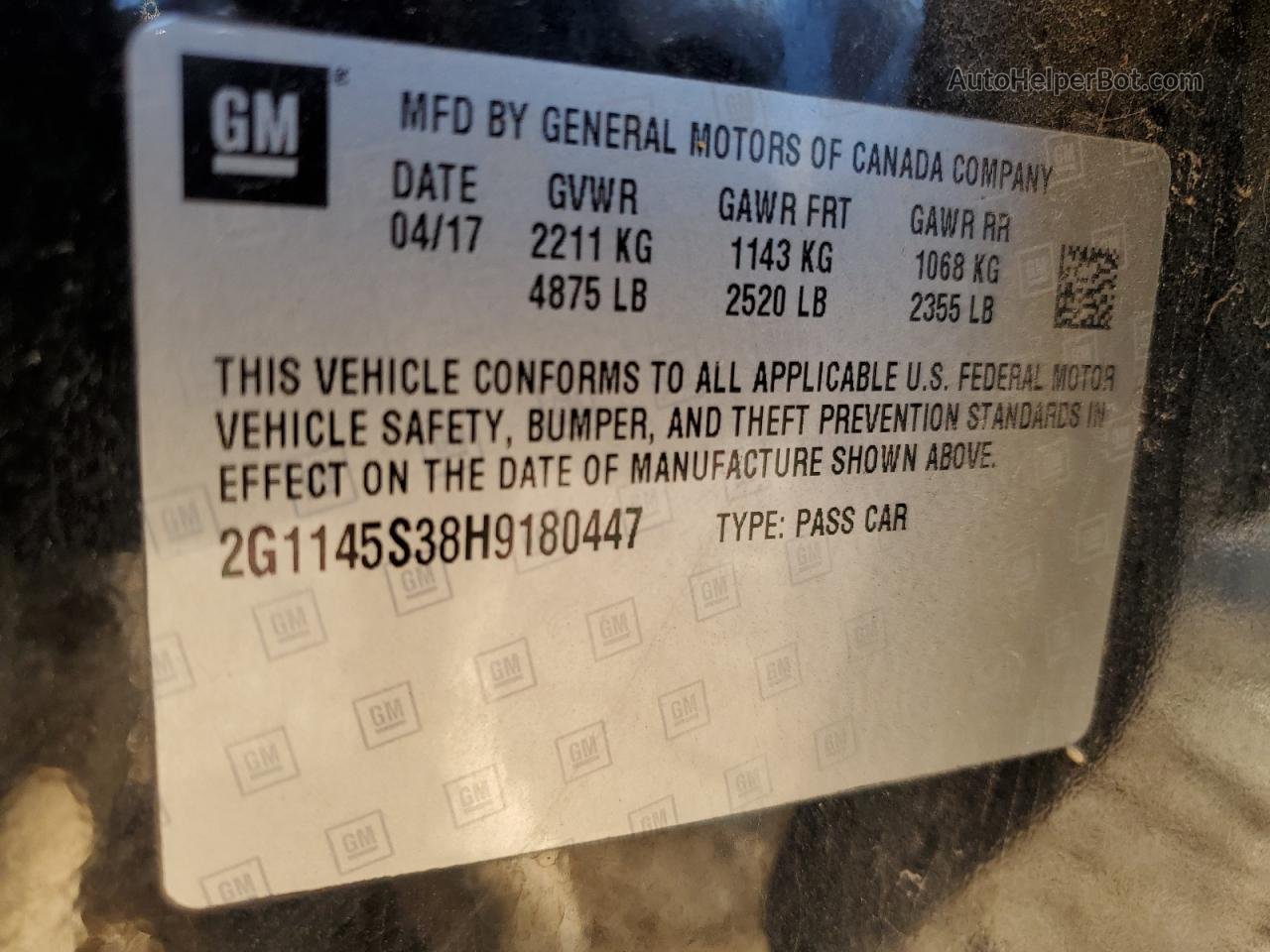 2017 Chevrolet Impala Premier Черный vin: 2G1145S38H9180447