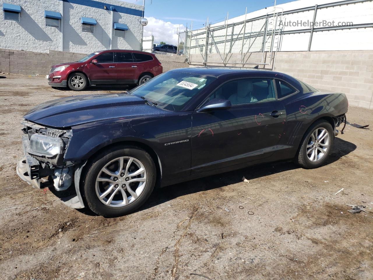 2014 Chevrolet Camaro Ls Blue vin: 2G1FA1E34E9137576