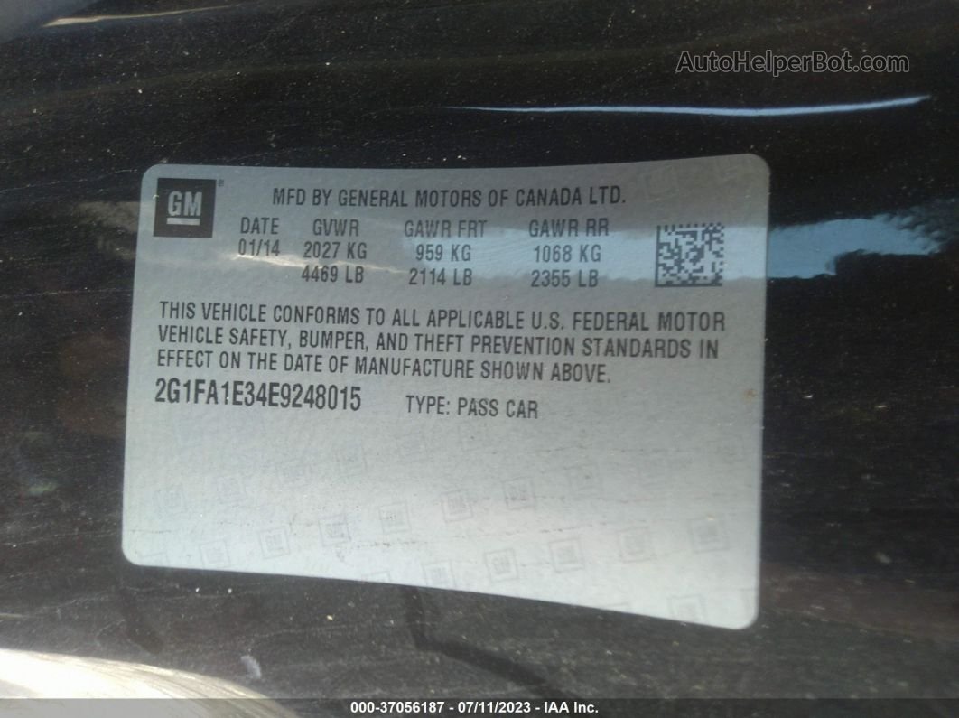 2014 Chevrolet Camaro Ls Черный vin: 2G1FA1E34E9248015