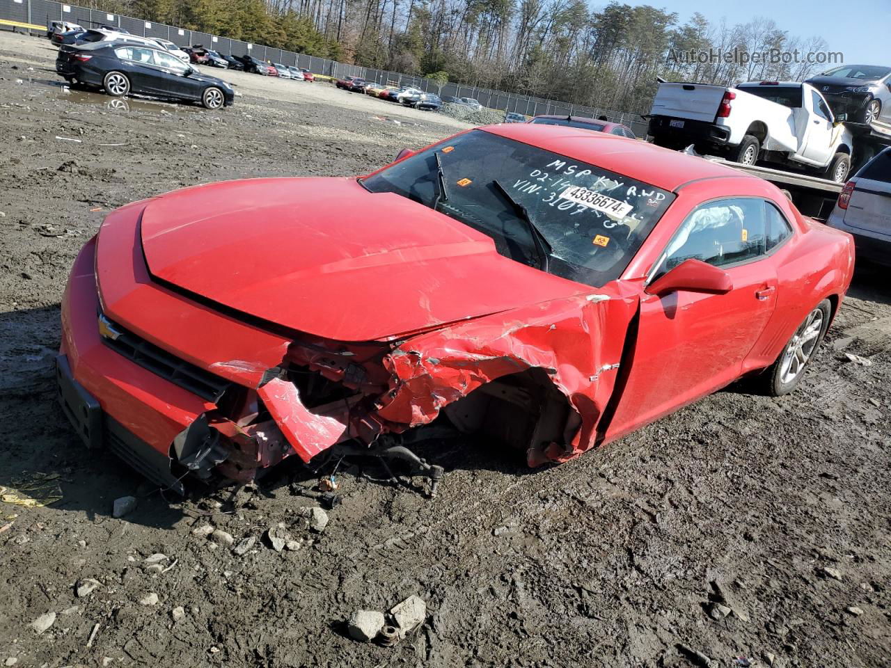 2014 Chevrolet Camaro Ls Red vin: 2G1FA1E35E9153107