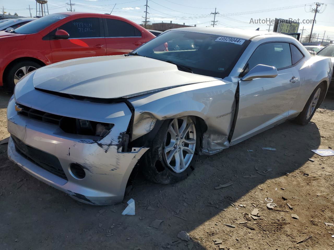 2014 Chevrolet Camaro Ls Silver vin: 2G1FA1E35E9169369