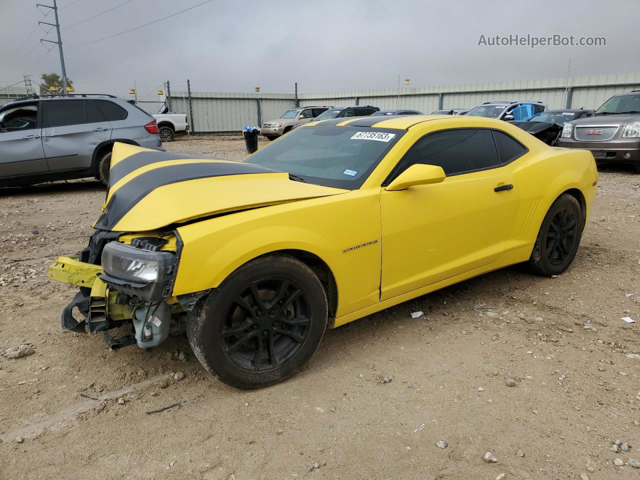 2014 Chevrolet Camaro Ls Желтый vin: 2G1FA1E36E9213492