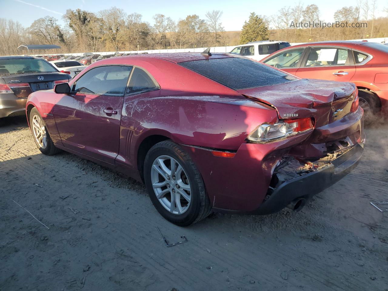 2014 Chevrolet Camaro Ls Maroon vin: 2G1FA1E36E9291416