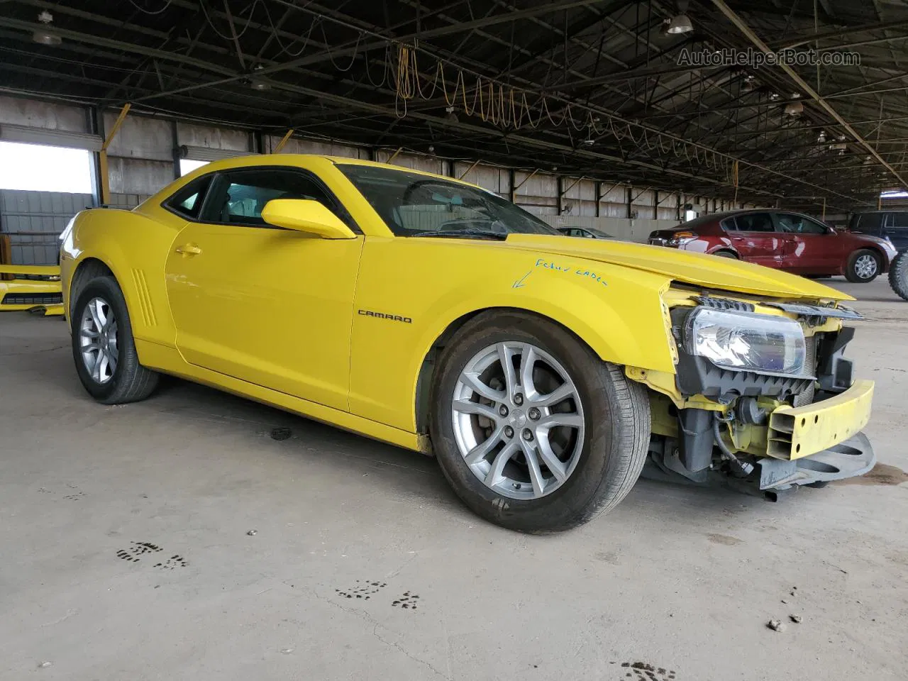 2014 Chevrolet Camaro Ls Yellow vin: 2G1FA1E39E9205225