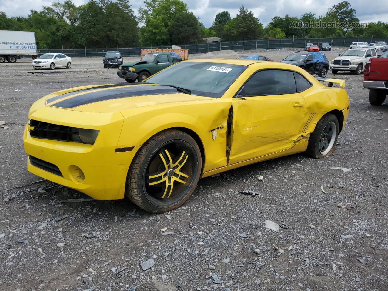 2010 Chevrolet Camaro Ls Yellow vin: 2G1FA1EV5A9162367