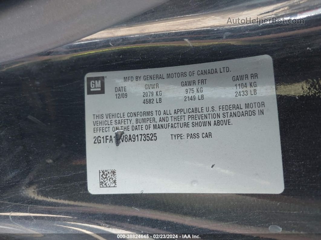 2010 Chevrolet Camaro 1ls Black vin: 2G1FA1EV8A9173525