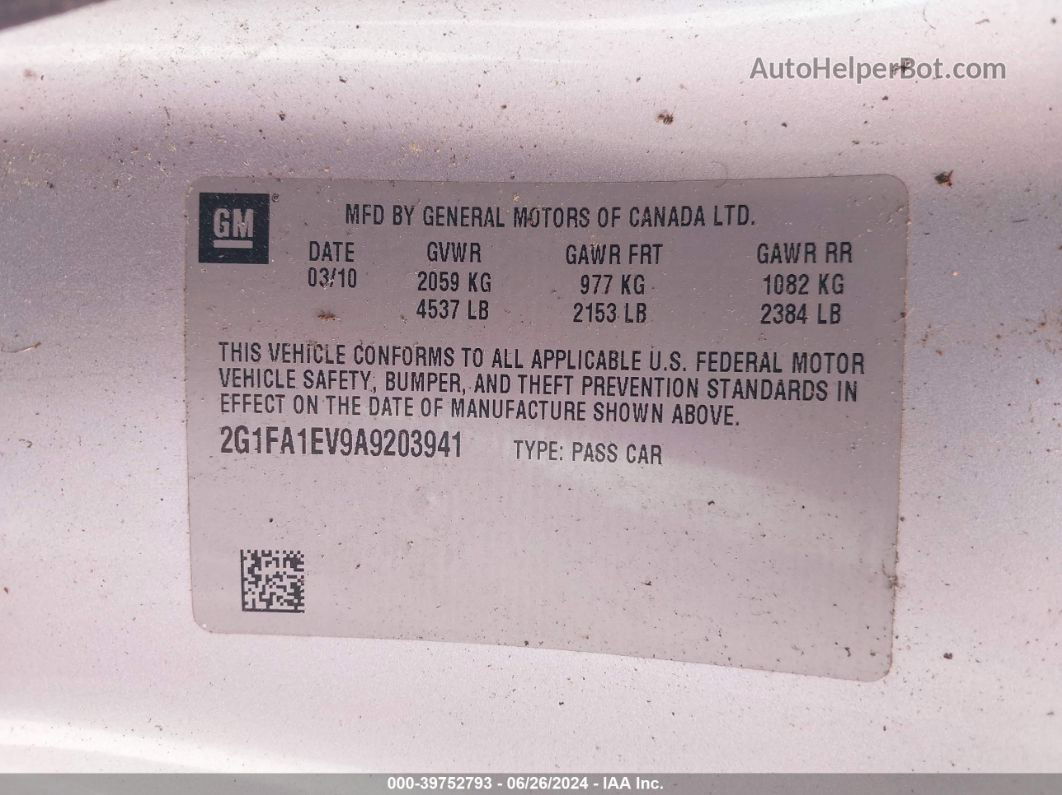 2010 Chevrolet Camaro 1ls Silver vin: 2G1FA1EV9A9203941