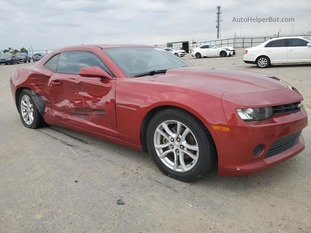 2015 Chevrolet Camaro Ls Red vin: 2G1FB1E32F9147375