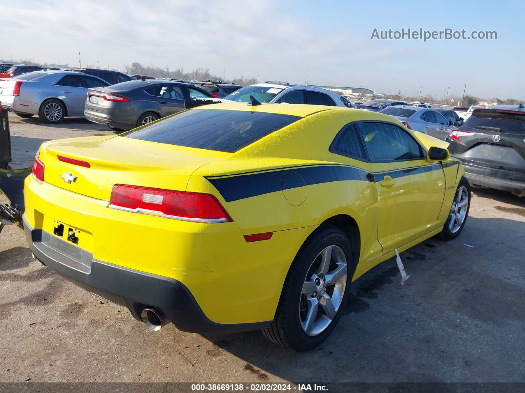 2014 Chevrolet Camaro 1lt Yellow vin: 2G1FB1E34E9258458