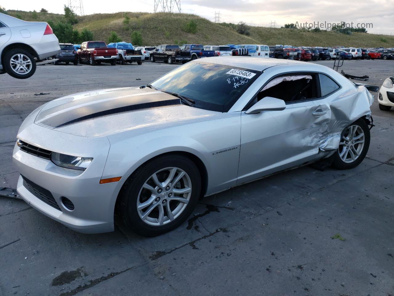 2015 Chevrolet Camaro Ls Silver vin: 2G1FB1E34F9160872