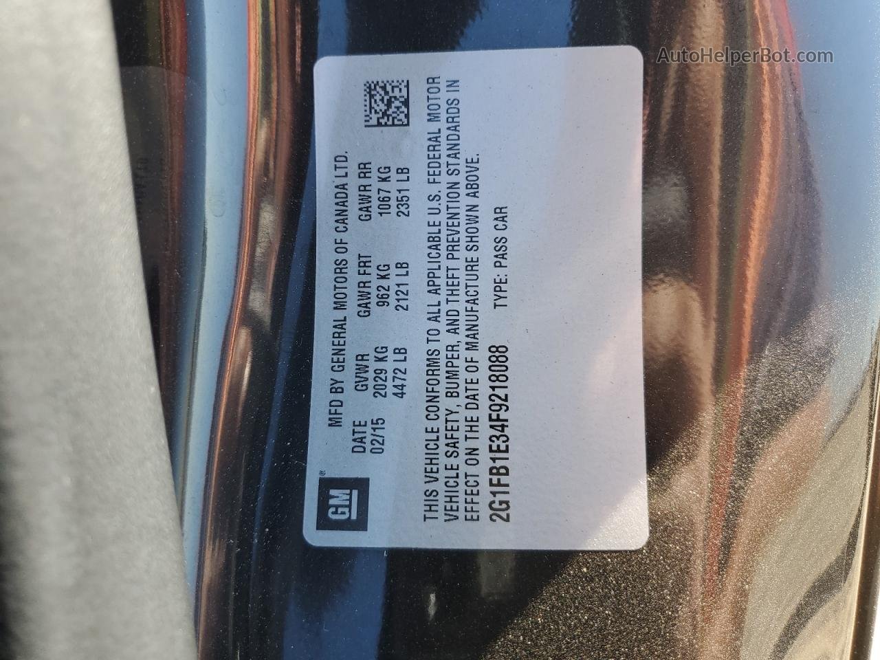 2015 Chevrolet Camaro Ls Черный vin: 2G1FB1E34F9218088