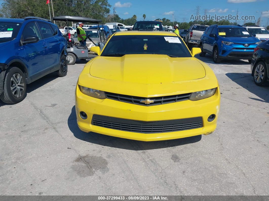 2014 Chevrolet Camaro Lt Yellow vin: 2G1FB1E37E9204880