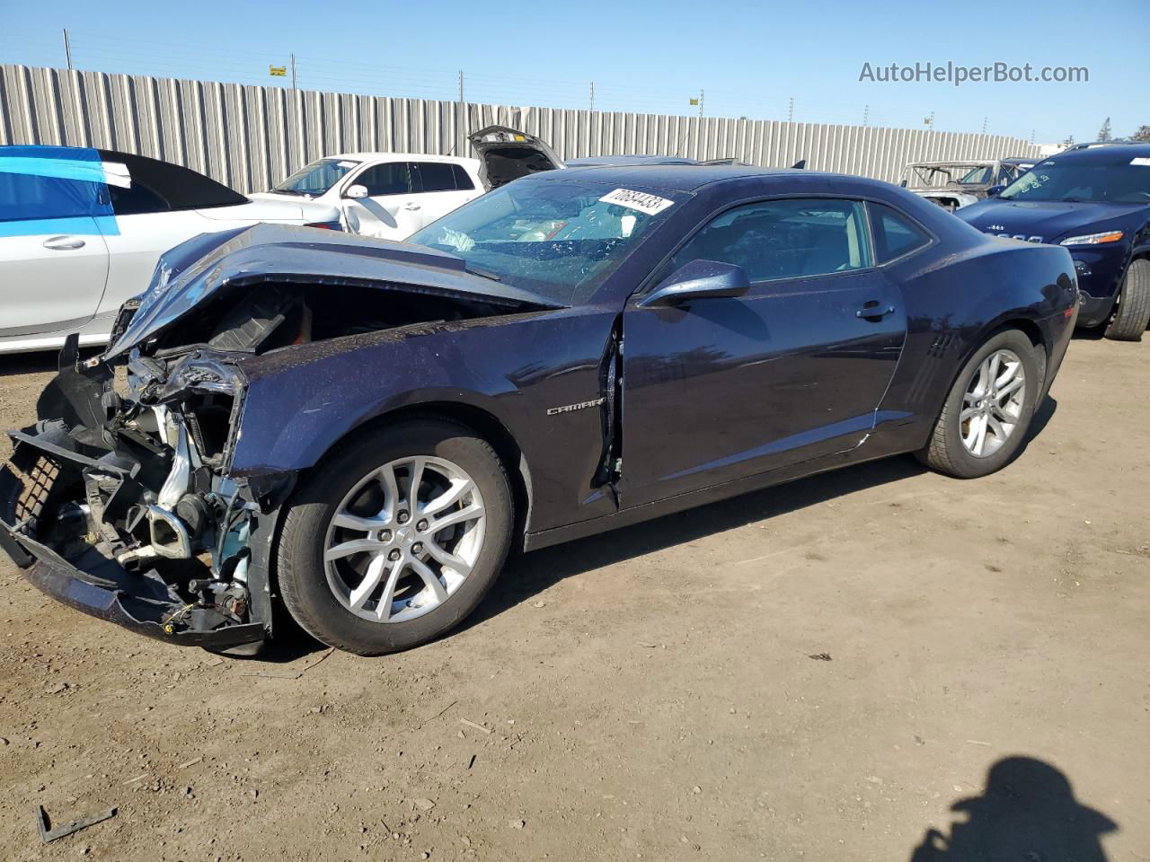 2015 Chevrolet Camaro Ls Blue vin: 2G1FB1E37F9222488