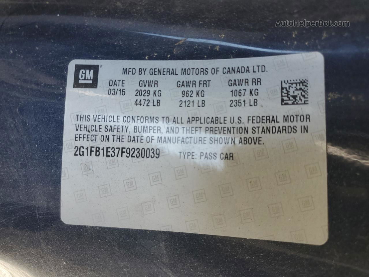 2015 Chevrolet Camaro Ls Синий vin: 2G1FB1E37F9230039
