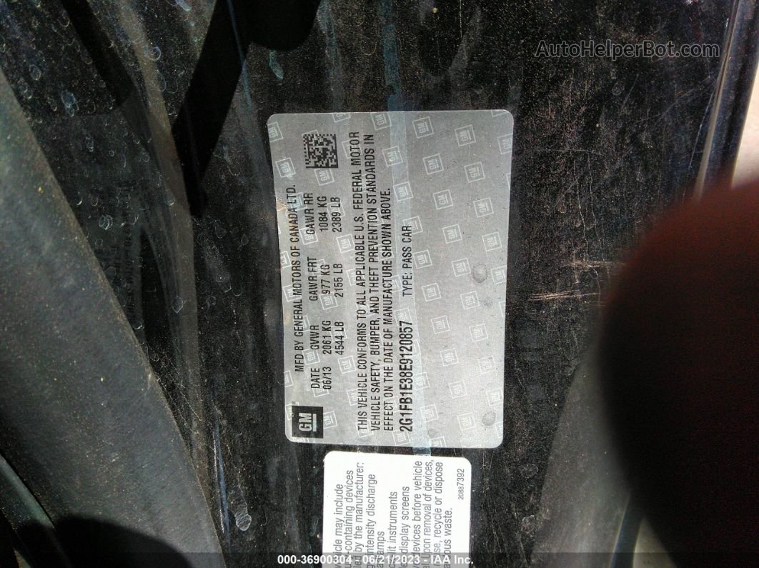 2014 Chevrolet Camaro Lt Black vin: 2G1FB1E38E9120857