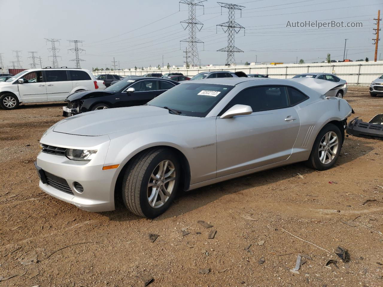 2015 Chevrolet Camaro Ls Silver vin: 2G1FB1E39F9137765