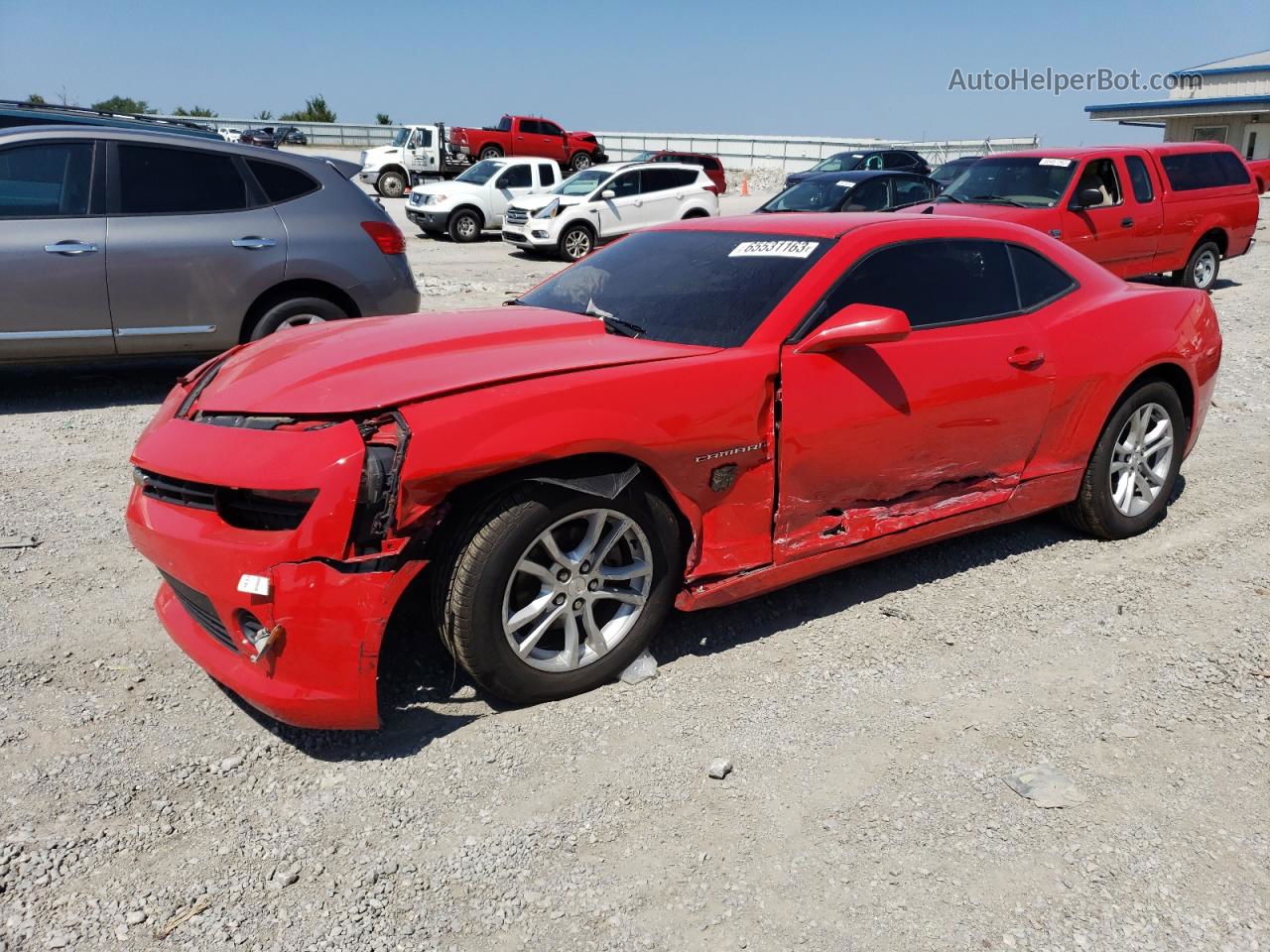 2015 Chevrolet Camaro Ls Red vin: 2G1FB1E39F9304772