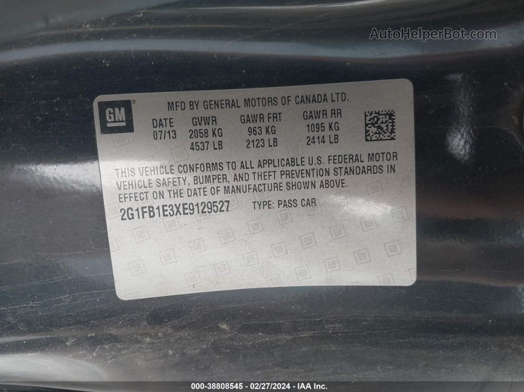 2014 Chevrolet Camaro 1lt Black vin: 2G1FB1E3XE9129527