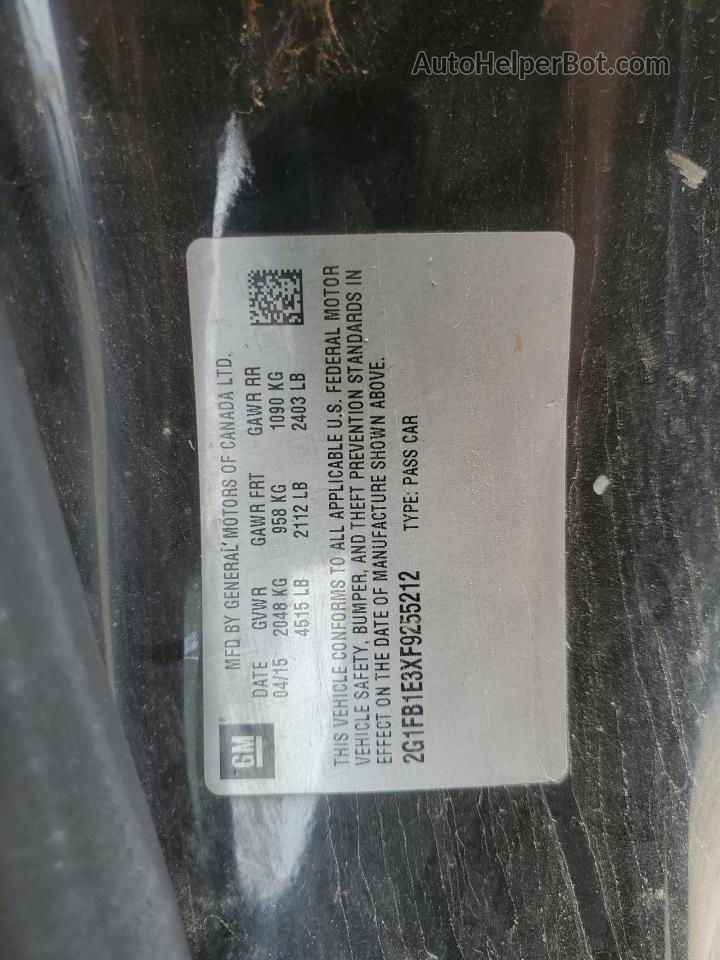2015 Chevrolet Camaro Ls Black vin: 2G1FB1E3XF9255212