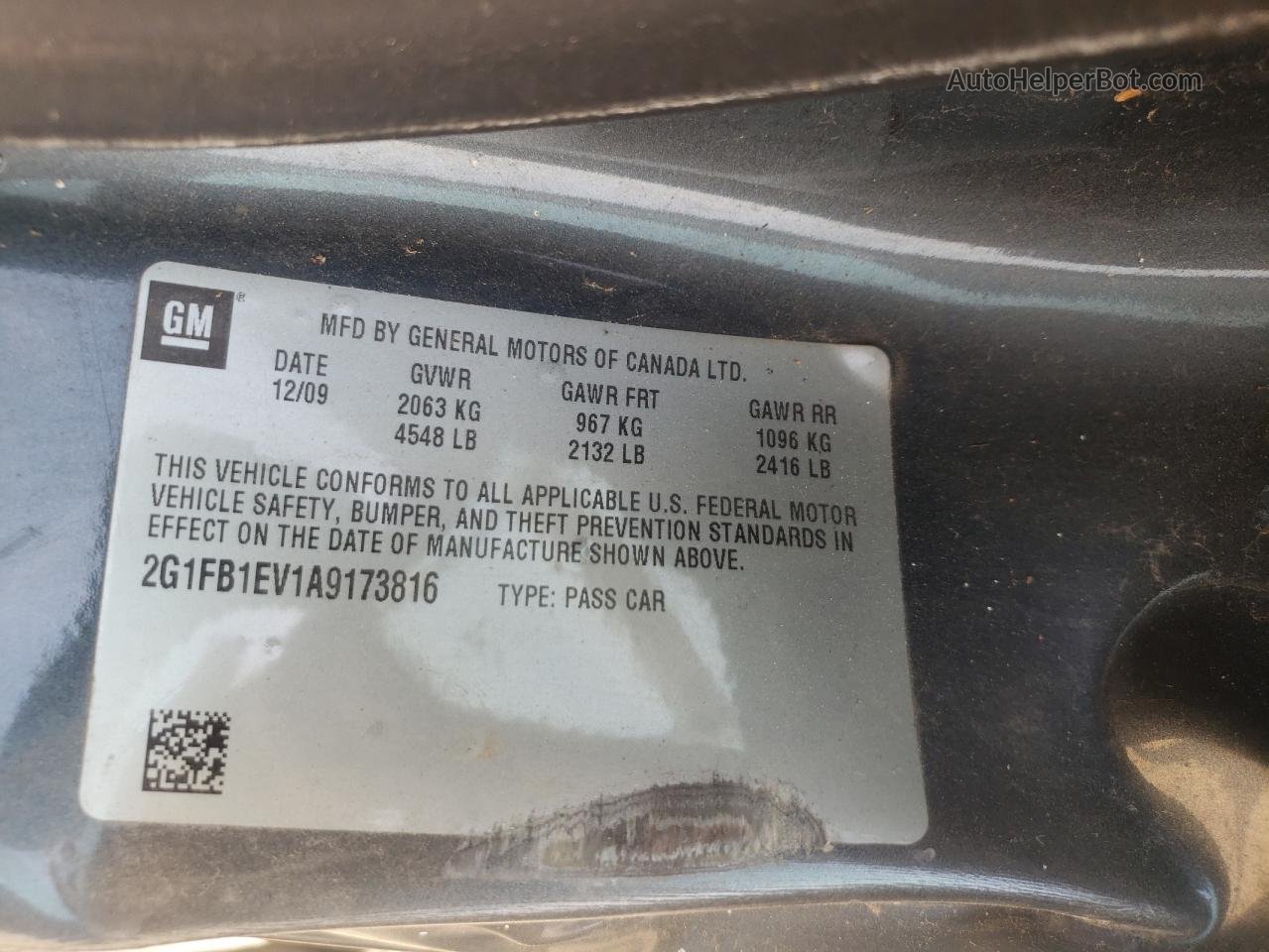 2010 Chevrolet Camaro Lt Charcoal vin: 2G1FB1EV1A9173816