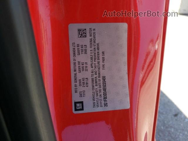 2014 Chevrolet Camaro Lt Red vin: 2G1FB3D34E9220466