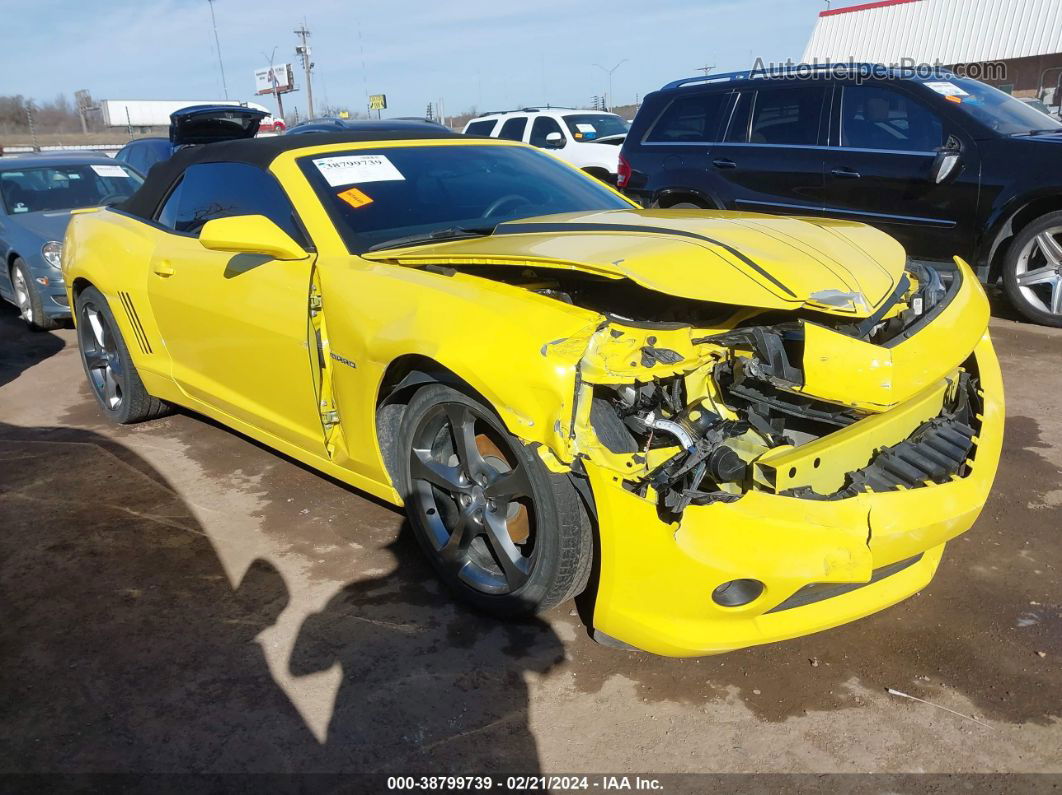 2014 Chevrolet Camaro 1lt Yellow vin: 2G1FB3D35E9322732