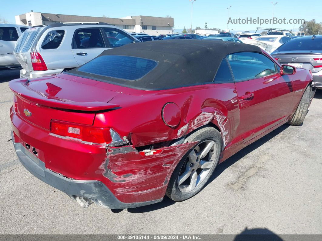 2014 Chevrolet Camaro 1lt Red vin: 2G1FB3D38E9315287