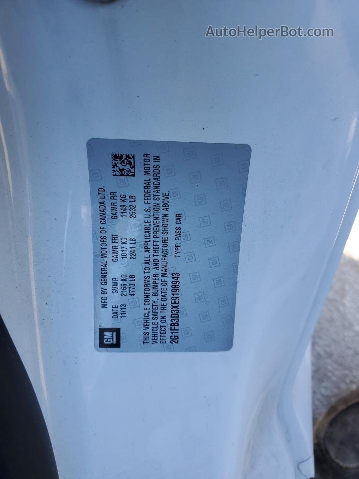 2014 Chevrolet Camaro Lt Белый vin: 2G1FB3D3XE9198943