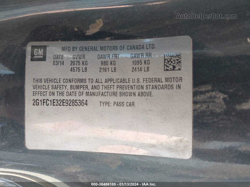 2014 Chevrolet Camaro 2lt Black vin: 2G1FC1E32E9285364