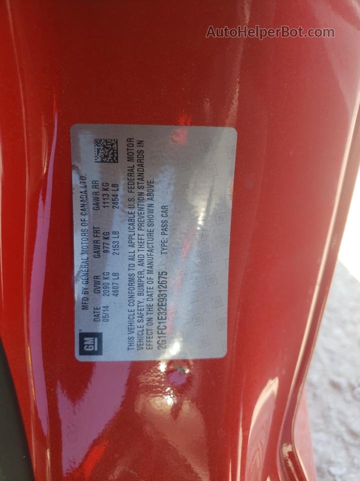 2014 Chevrolet Camaro Lt Красный vin: 2G1FC1E32E9312675